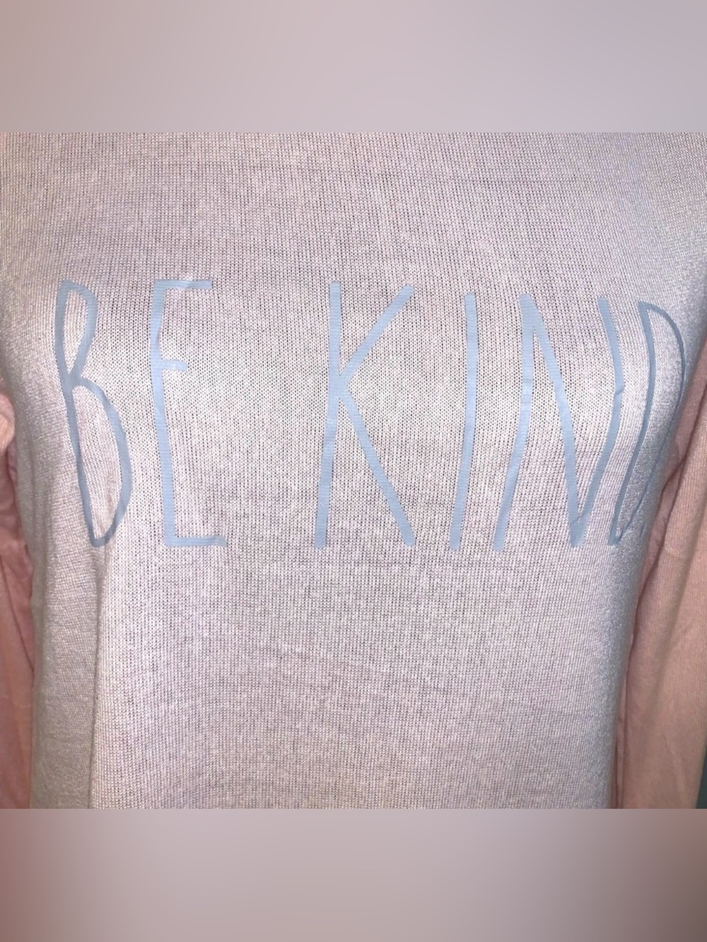 🆕WOT RAE DUNN 2-piece Pajamas ~ BE KIND~in Blush Pink & Soft Grey Animal Print - Picture 5 of 9